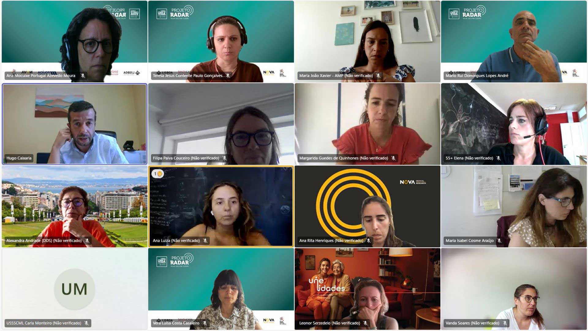 i,agens com várias pessoas em video chamada